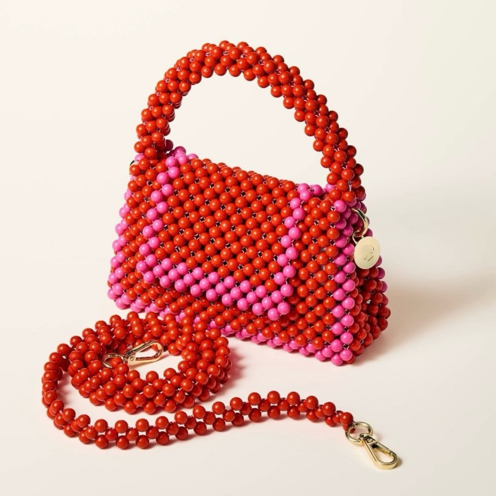 New with tags! Kate Spade x Target Colorblock
Beaded Crossbody Bag Red/Pink